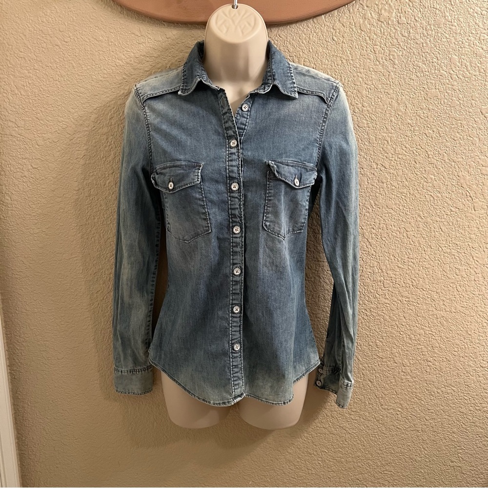 Zara Denim Button-Up Shirt